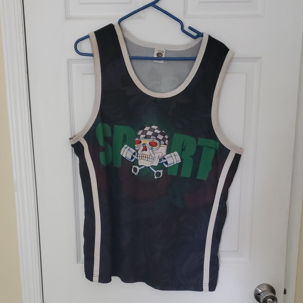 Ed Hardy Black and Green Tank Top